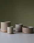 Oatmeal Fluted Planter by Arcadia Scott オートミール フルーテッドプランター