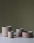 Oatmeal Fluted Planter by Arcadia Scott オートミール フルーテッドプランター