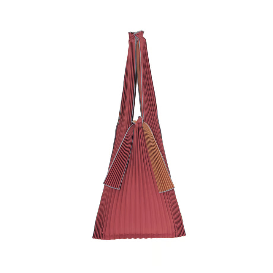 Pleco Tate-Pleats Bag Bicolour MAROON×TERRACOTTA