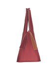 Pleco Tate-Pleats Bag Bicolour MAROON×TERRACOTTA