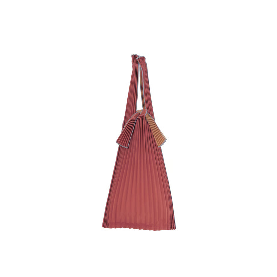 Pleco Tate-Pleats Bag Bicolour MAROON×TERRACOTTA