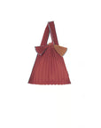 Pleco Tate-Pleats Bag Bicolour MAROON×TERRACOTTA
