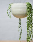 White Speckle Spherical Hanging Planter by Angus & Celeste ハンギングプランター ホワイトスペックル