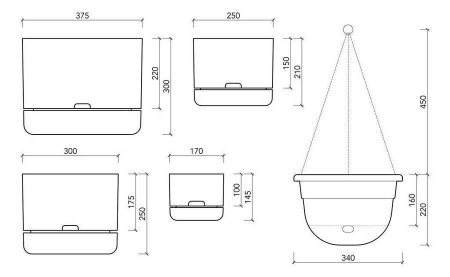 Self Watering Planter 250mm by Mr Kitly - THE PLANT SOCIETY ONLINE OUTPOST