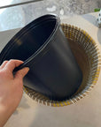 Yellow Bamboo Sea glass Basket バンブー×シーグラスバスケット(イエロー)